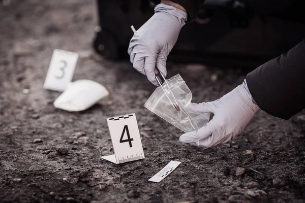 Crime scene Investigation - kanıt toplama — Stok fotoğraf