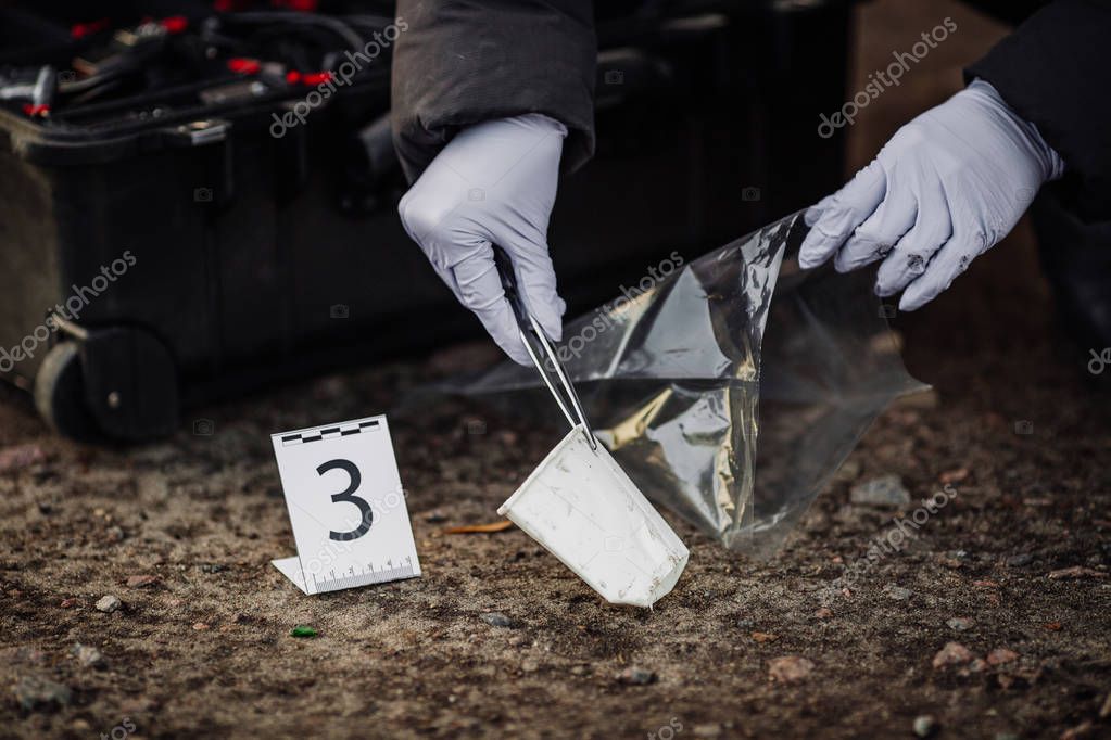 Collecting Footprints At A Crime Scene