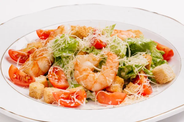 Meeresfrüchte-Caesar-Salat — Stockfoto