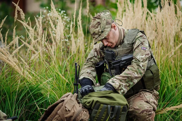 Rangers Armée Britannique Pendant Opération Militaire Dans Forêt — Photo