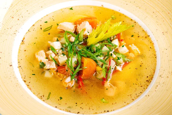 Soup with fish and vegetables — Stock Image Soup with fish and vegetables Stock Picture