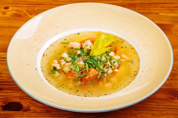 Soup with fish and vegetables — Stock Image Soup with fish and vegetables Royalty Free Stock Photos