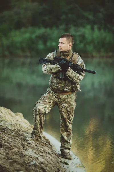 Britiske Spesialsoldater Med Våpen Deltar Militære Manøvrer Krig Hær Teknologi – stockfoto
