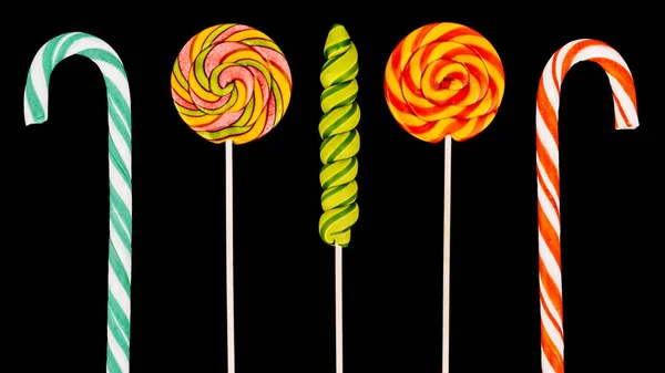 五颜六色的棒棒糖和糖果 — 图库照片