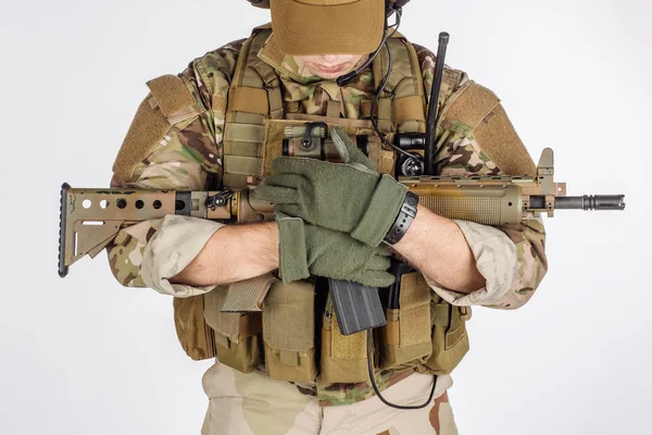 Частный Военный Подрядчик Снайперской Винтовкой Война Армия Оружие Технологии Концепция — стоковое фото