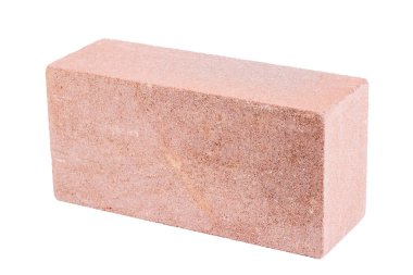 Bir tuğla izole üzerinde beyaz arka plan delikli. 