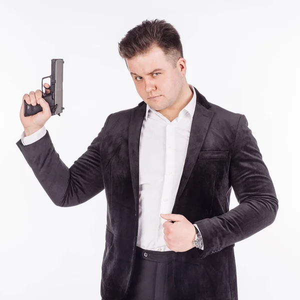 Man med pistol. farligt koncept — Stockfoto