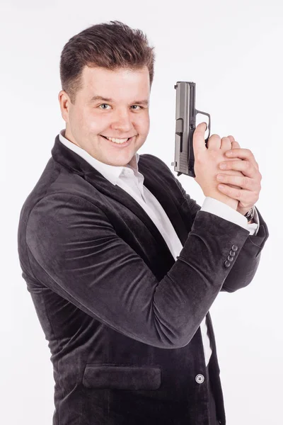 Man med pistol. farligt koncept — Stockfoto