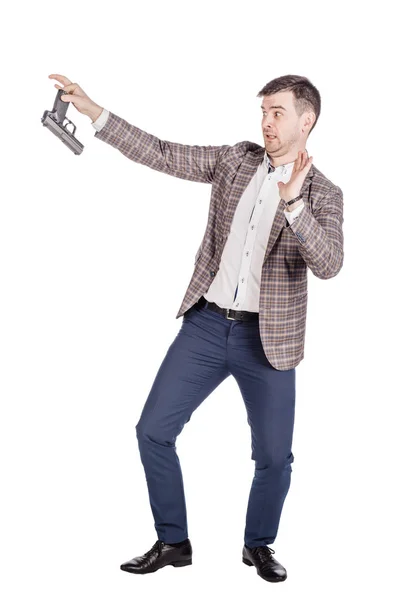 Un homme avec un pistolet. concept dangereux — Photo