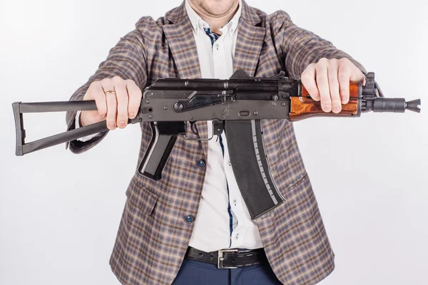 Man met pistool. gevaarlijke concept — Stockfoto