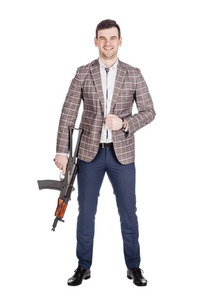 Man with pistol. dangerous concept — Stock Photo, Image