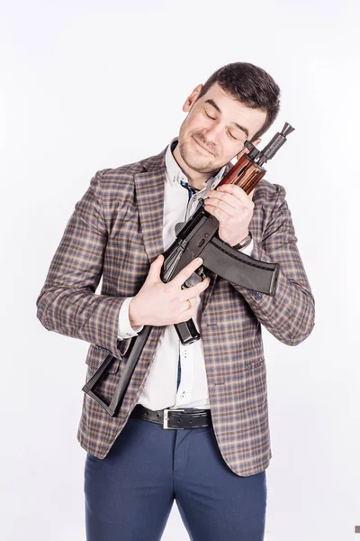 Άνθρωπος με πιστόλι. επικίνδυνη έννοια — Φωτογραφία Αρχείου