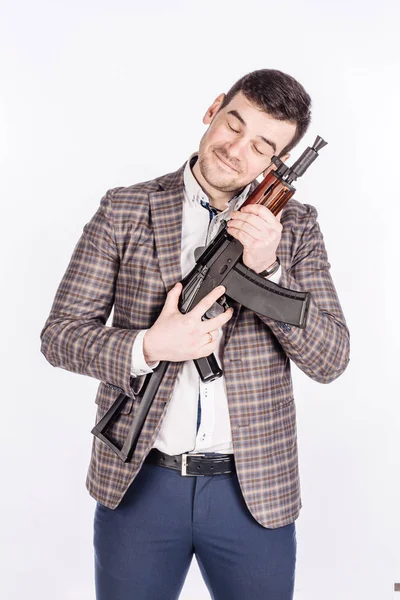 Man med pistol. farligt koncept — Stockfoto