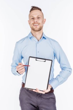 sakallı adam bir klasör belge holding 