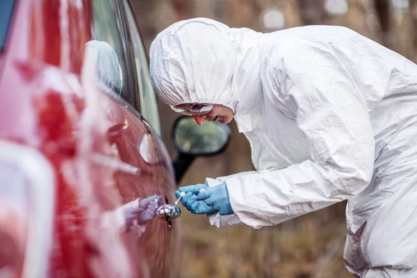 Crime scene Investigation - izleri toplama. Hukuk ve polis işbirliği — Stok fotoğraf