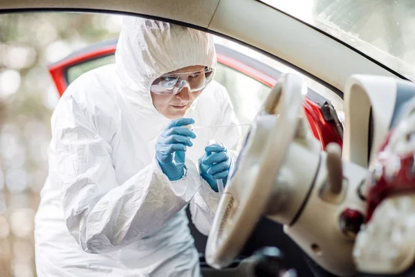 Crime scene Investigation - izleri toplama. Hukuk ve polis işbirliği — Stok fotoğraf