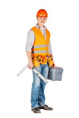 İnşaat işçisi kask toolbox ile