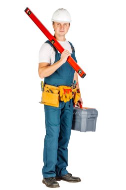 İnşaat işçisi kask toolbox ile