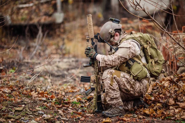 US Soldier With PTSD — Stock Photo, Image