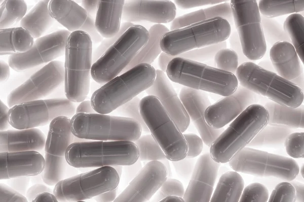 Close Van Witte Pillen Capsules Geneeskunde Farmacie Concept — Stockfoto