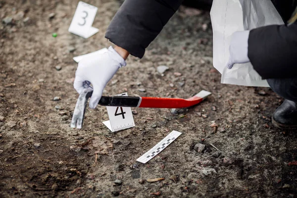 Crime Scene Investigation Collecting Evidence — Stock Photo, Image