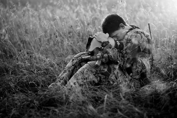 Soldat Américain Avec Ptsd — Photo