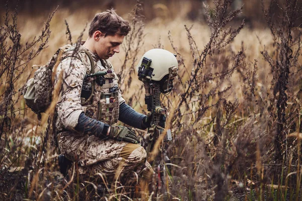 Soldado de EE.UU. con PTSD — Foto de Stock