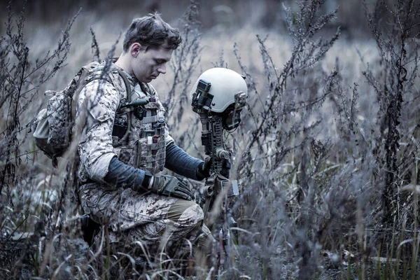 Soldado de EE.UU. con PTSD — Foto de Stock