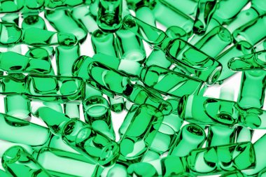 ilaç üretim. Ampul Işık arka plan üzerinde çok.