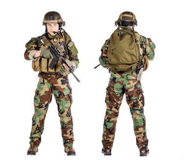 Portre asker ya da keskin nişancı r tutan özel askeri yüklenici