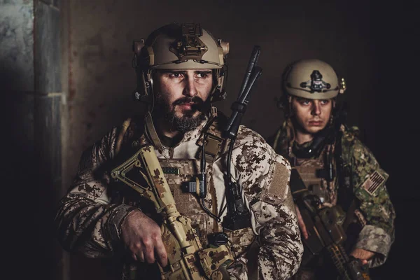Soldados Contratistas Militares Privados Con Rifle — Foto de Stock