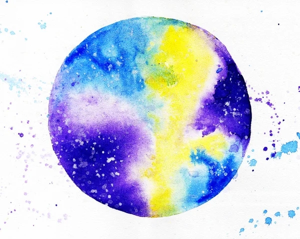 Outer space. Watercolor Stock Image