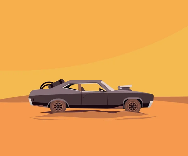 Post Apocalyptic Car — Stock Vector