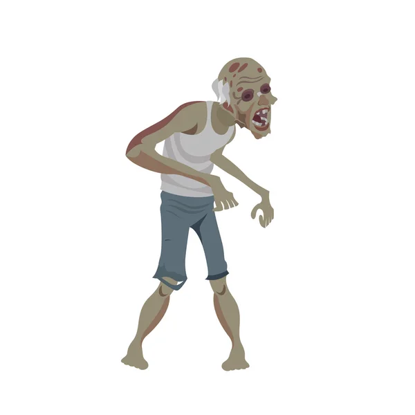 Zombie feo en pantalones — Vector de stock