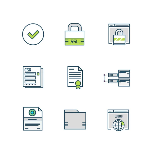 SSL Certificate Icons — Stock Vector
