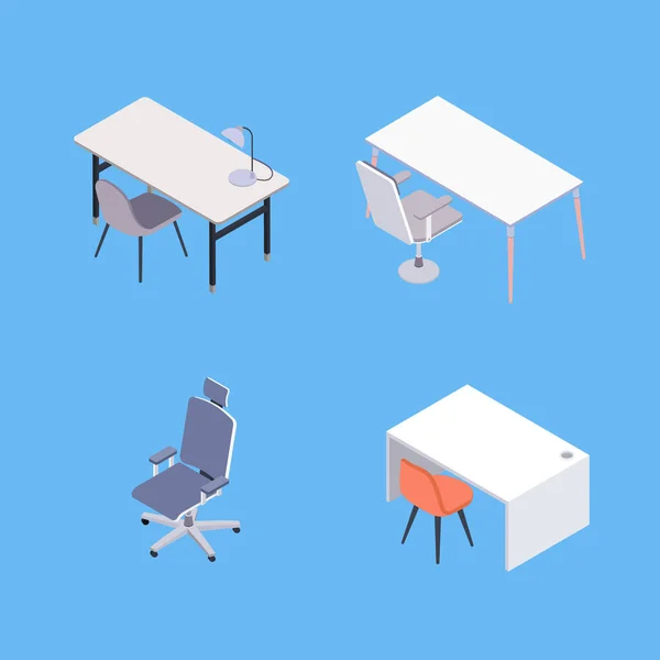 等尺性のオフィス用家具 — ストックベクタ