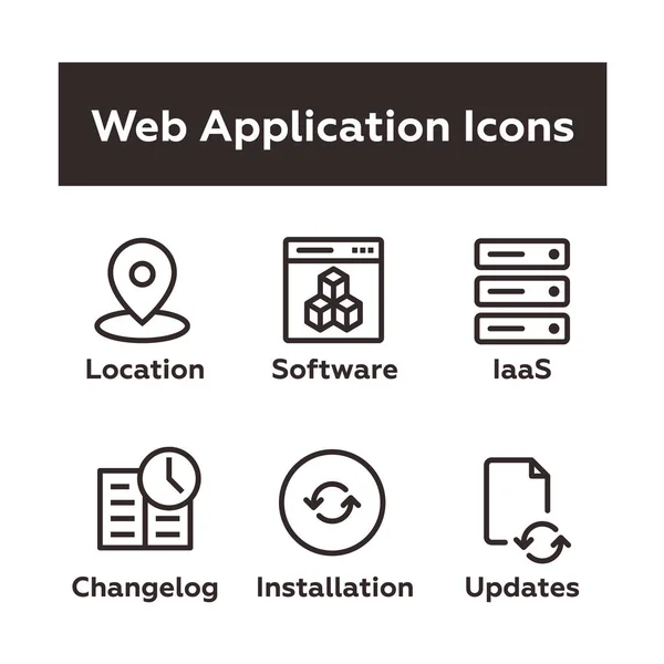 Conjunto de iconos de aplicaciones web — Archivo Imágenes Vectoriales