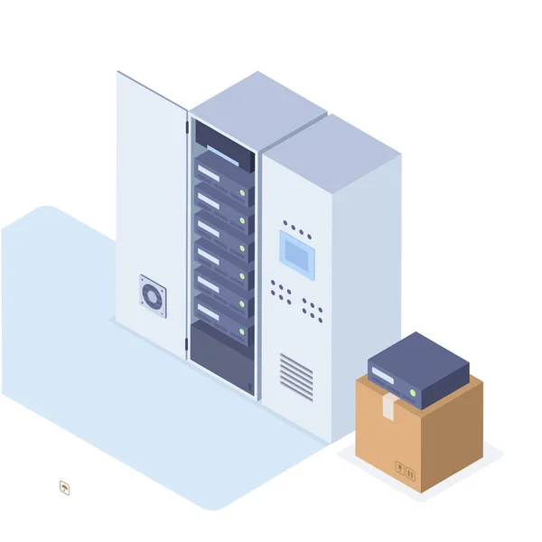 Gabinete de servidor isométrico Ilustração De Stock