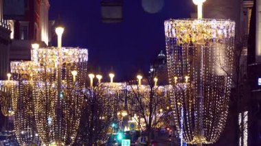 Gece Noel sokakta Moskova