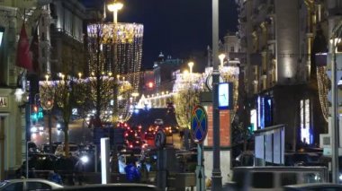 Gece Noel sokakta Moskova
