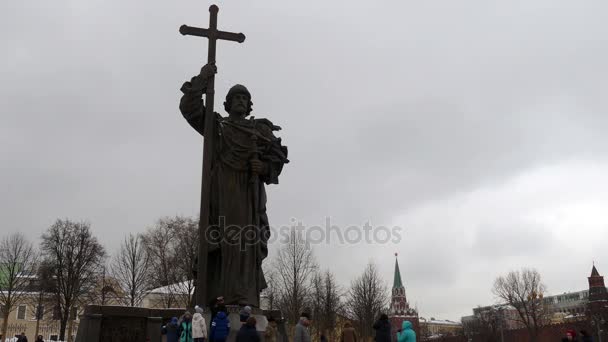 Nuovo monumento al principe Vladimir — Video Stock