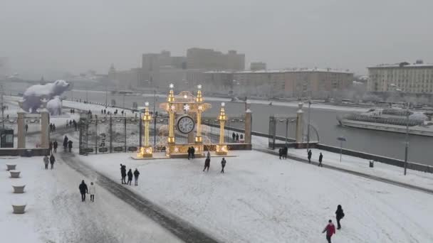 Parque Gorky en Moscú en invierno — Vídeo de stock