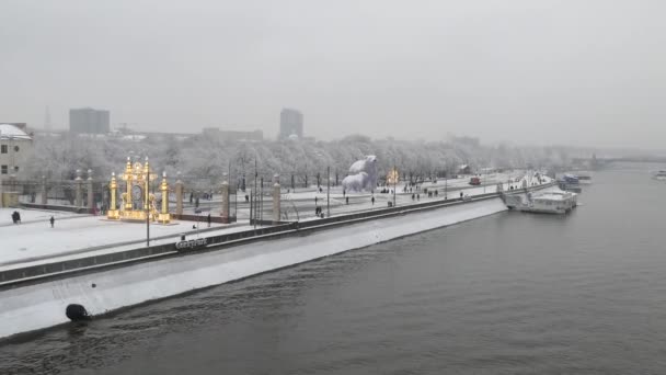 Gorki Park in Moskau im Winter — Stockvideo