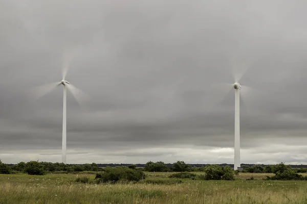 Wind Power Stations Spinning