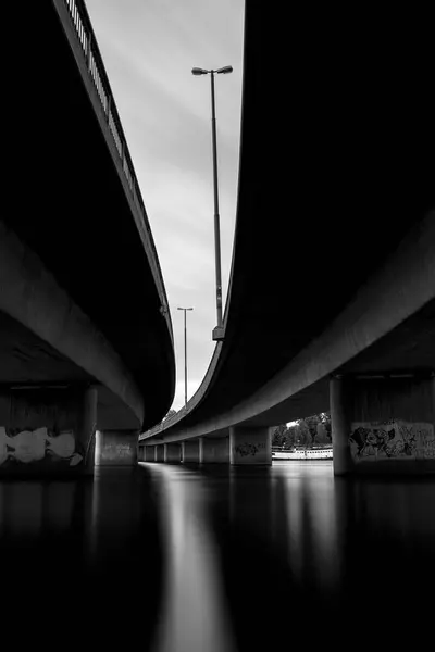 Underbeneath Bridge in Umea, Sweden — стоковое фото