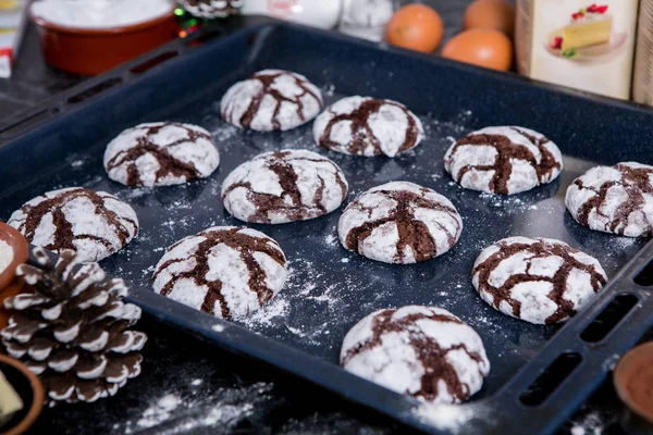 Chocolate cookies. chocolate cookies with ingredients around. Baking cake in rural kitchen - dough recipe ingredients.