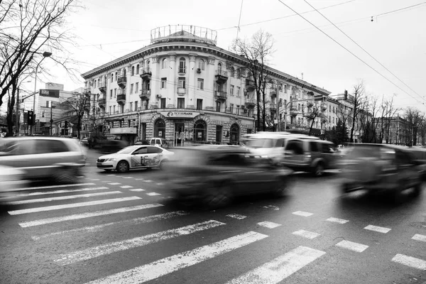 Rua Depois Chuva Chisinau Capital República Moldávia Arquitetura Edifícios Avenida — Fotografia de Stock