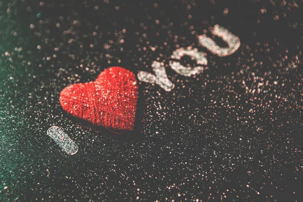 Valentinstag Valentinstag Grußkarte Herz Auf Einem Hölzernen Hintergrund Herz Der — Stockfoto