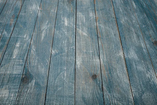 老式的蓝色木材背景纹理与结和指甲孔 旧的彩绘木材 蓝色抽象背景 — 图库照片