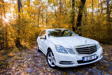 Kişinev, Moldova; 11 Ekim 2017. Moldova Mercedes-Benz Kulübü Festivali. Mercedes-Benz S sınıfı W221. Editoryal fotoğraf
